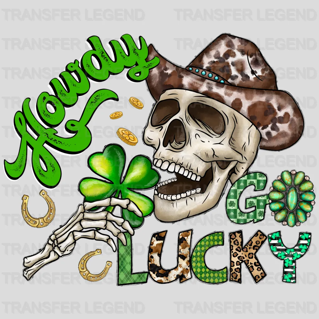 Howdy Go Lucky St. Patrick's Day Design - DTF heat transfer - transferlegend