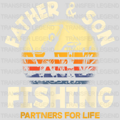 Father & Son Fishing Partners For Life Funny Fishing Design - DTF heat transfer - transferlegend