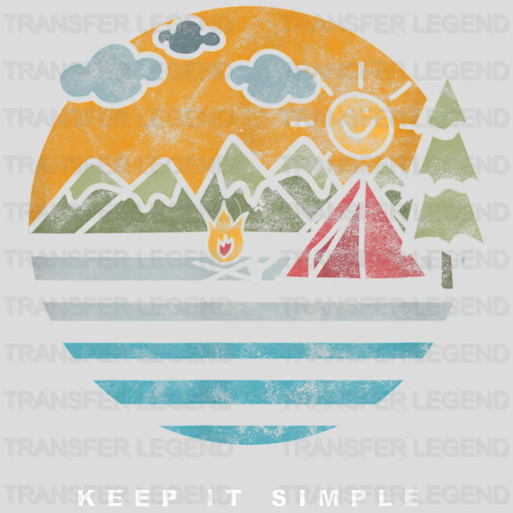 Keep It Simple - Retro Mountains Design - DTF heat transfer - transferlegend