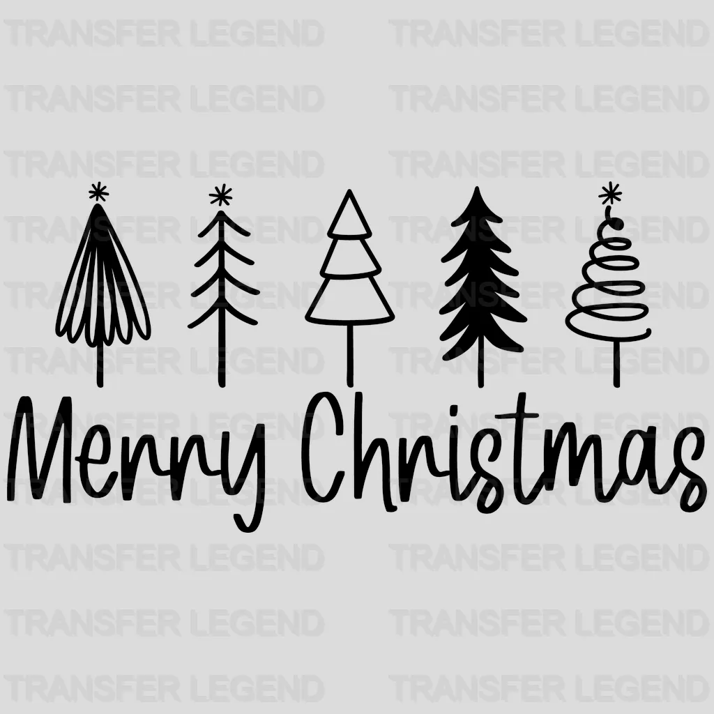 Merry Christmas Tree Design, Christmas Design, Dtf Heat Transfer - transferlegend