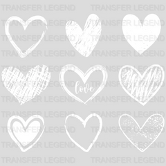 White Hearts Valentine's Day Design - DTF heat transfer - transferlegend