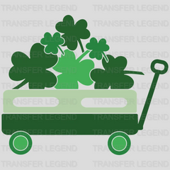 Wheelbarrow Full Of Clover St. Patrick's Day Design - DTF heat transfer - transferlegend