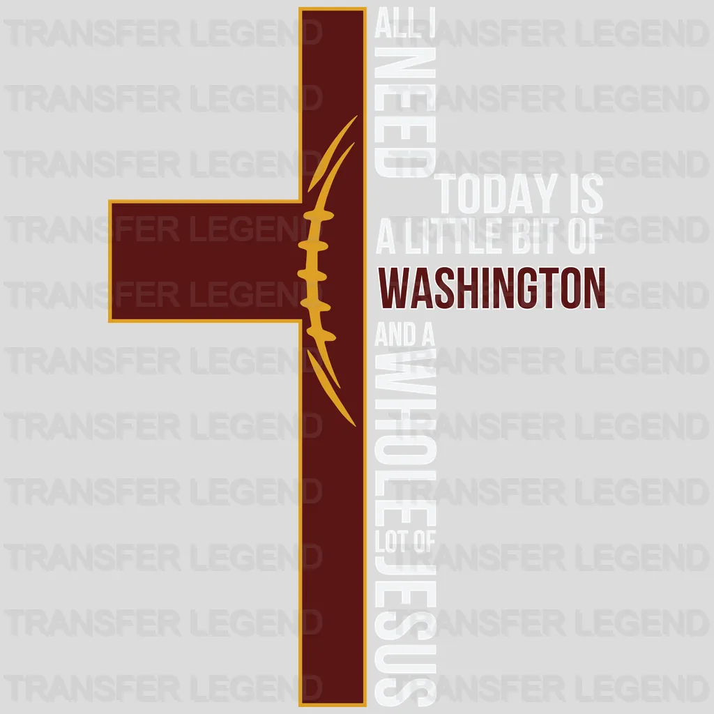 Washington Football Team Faith Cross Quote Graphic NFL Design - DTF Heat Transfer