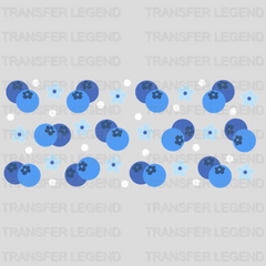 Blueberries And Flowers UV DTF Transfer Cup Wrap UV DTF Sticker - transferlegend