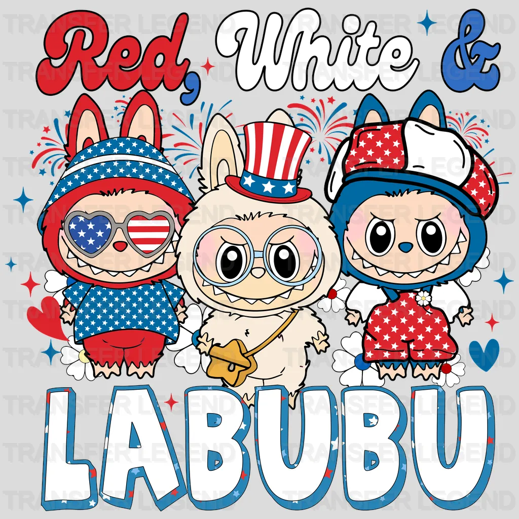 Red White Labubu Design - DTF Heat Transfers