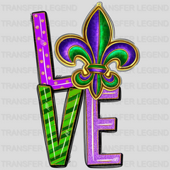 Love Mardi Gras Design- Mardi Gras DTF heat transfer - transferlegend