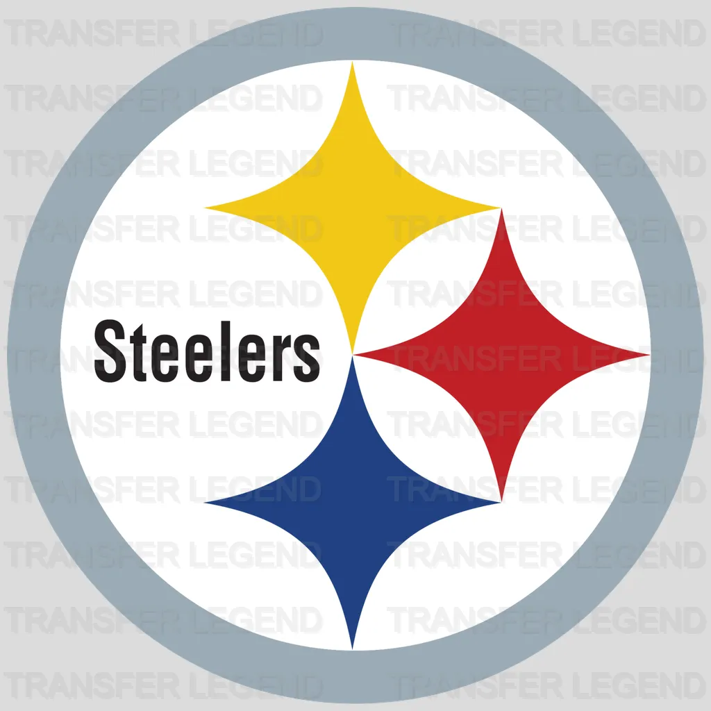 Pittsburgh Steelers retro circular crest with “Pittsburgh Steelers” text, NFL design - DTF Heat Transfer