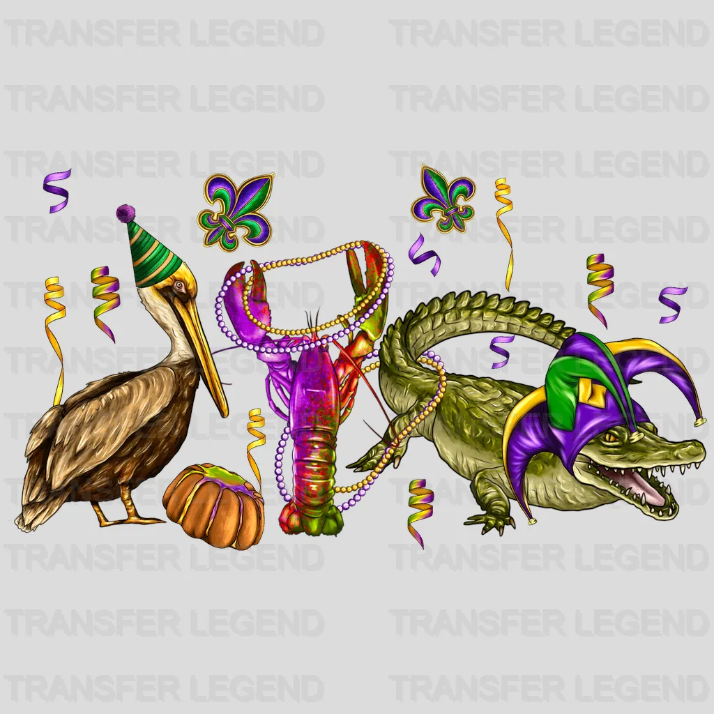 Animals Mardi Gras Design- Mardi Gras DTF heat transfer - transferlegend