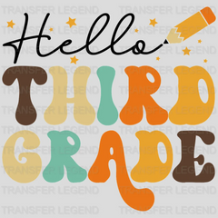 Hello Third Grade - Back to School -  Design - DTF heat transfer - transferlegend