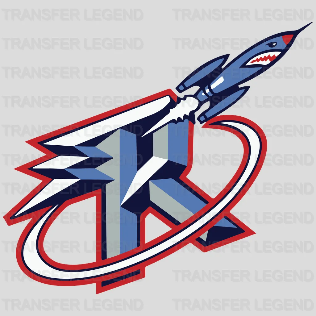 Houston Rockets Retro “R” with Orbiting Rocket NBA Design - DTF Heat Transfer