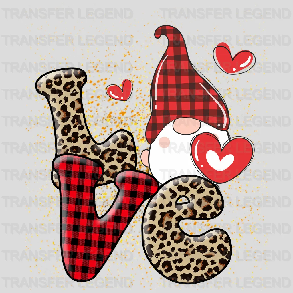 Love Gnome Valentine's Day Design - DTF heat transfer - transferlegend