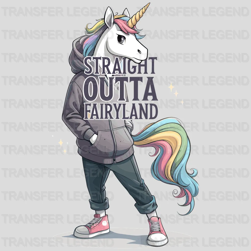 Straight Outta Unicorn Design - DTF Heat Transfers - transferlegend