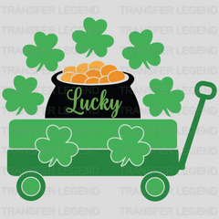 Wheelbarrow Carrying Pot Of Gold St. Patrick's Day Design - DTF heat transfer - transferlegend