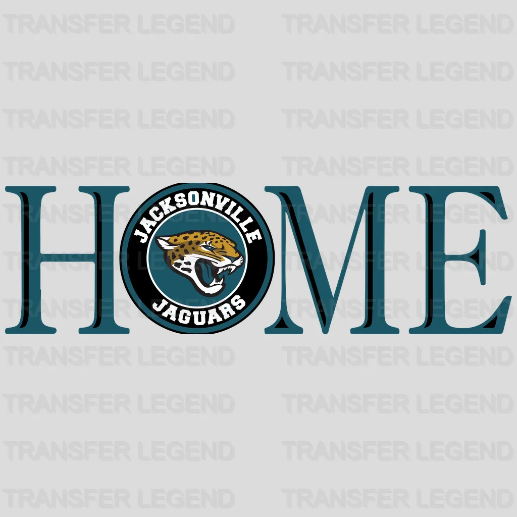Jacksonville Jaguars HOME Wordmark with Head NFL Design - DTF Heat Transfer
