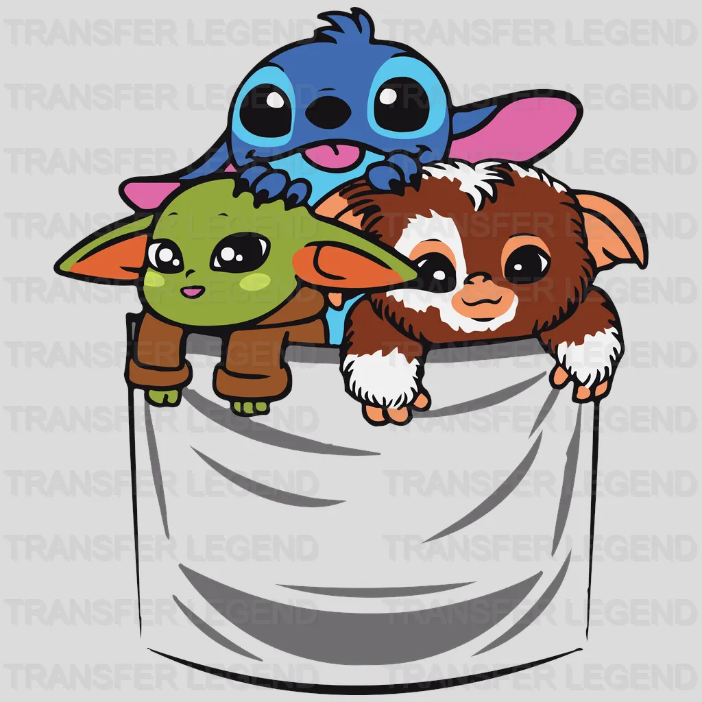 Baby Yoda Stitch Friends Design - DTF heat transfer - transferlegend
