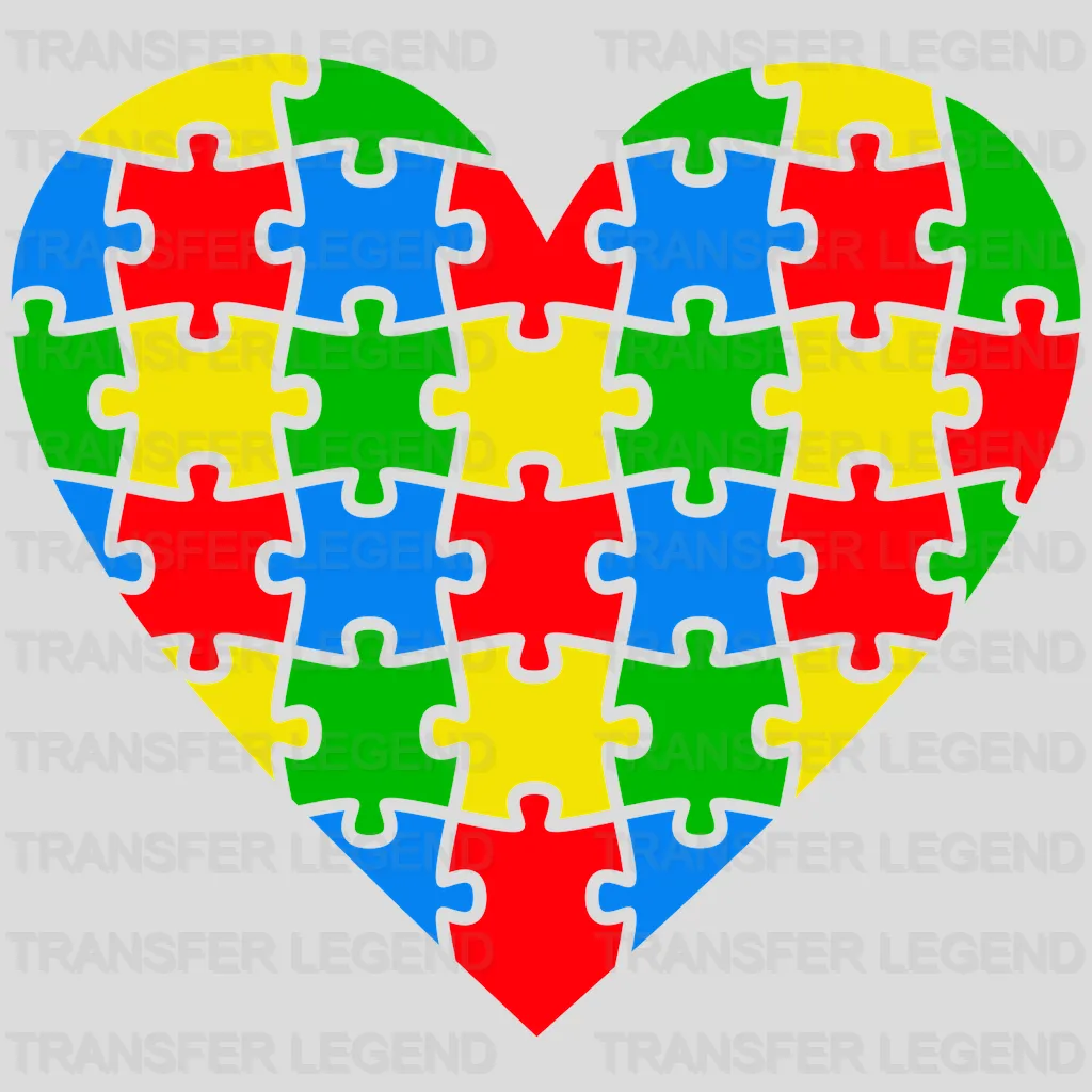 Autim Heart Design - DTF Heat Transfer - transferlegend