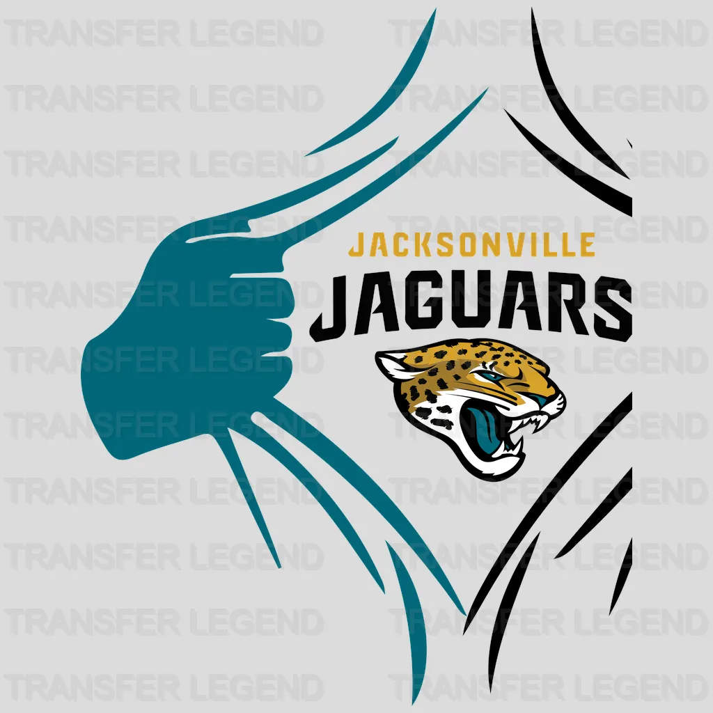 Jacksonville Jaguars Ripped-Chest Reveal Emblem NFL Design - DTF Heat Transfer