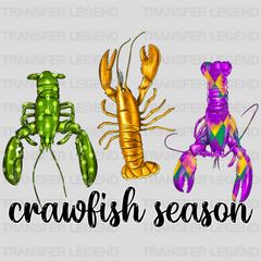 Crawfish Season Mardi Gras Design- Mardi Gras DTF heat transfer - transferlegend