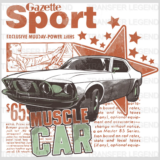 Cars Gazette Sport Muscle Car Clasic Car Designs - DTF Heat Transfer - transferlegend