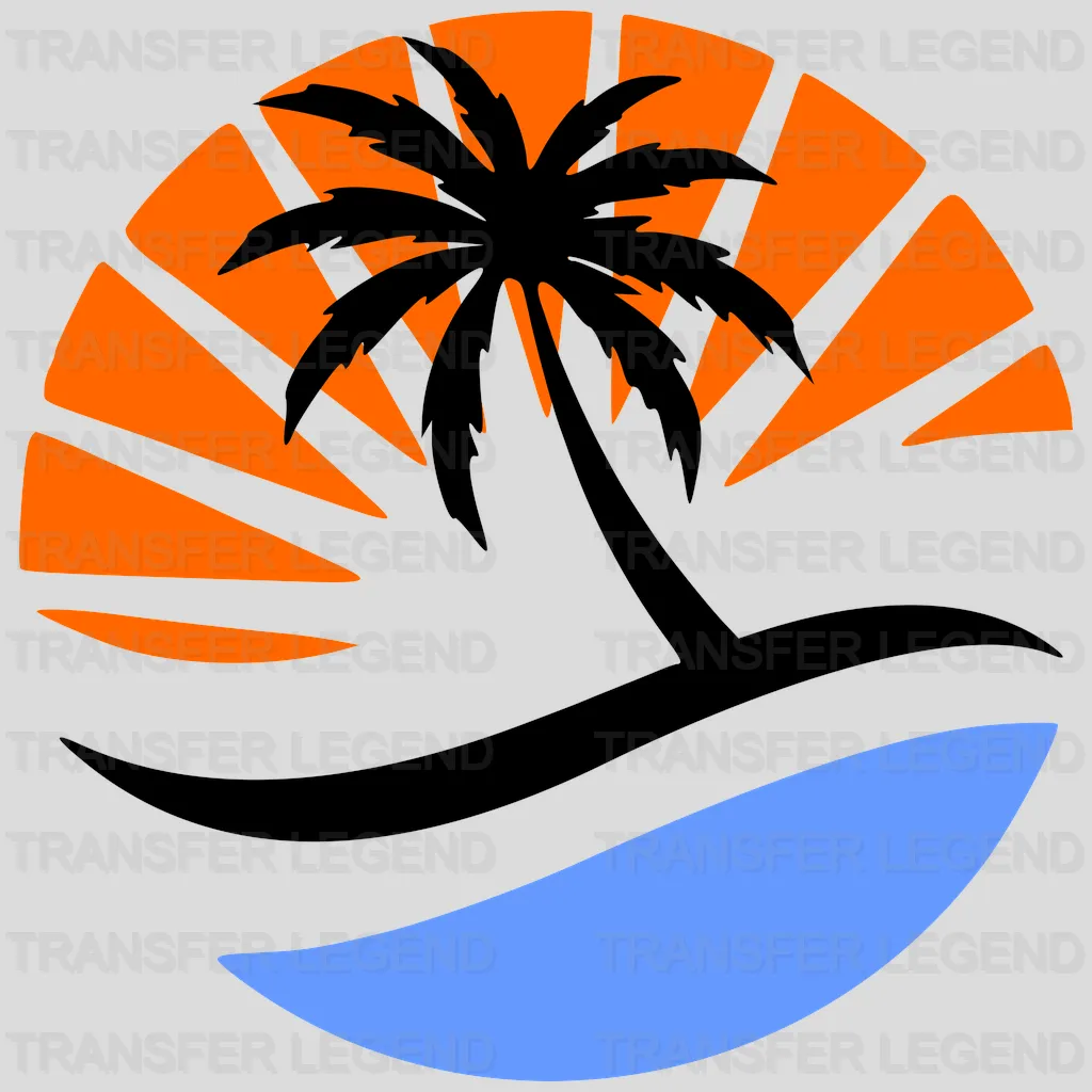 Orange Palm Tree Summer UV DTF Transfer Cup Wrap UV DTF Sticker - transferlegend