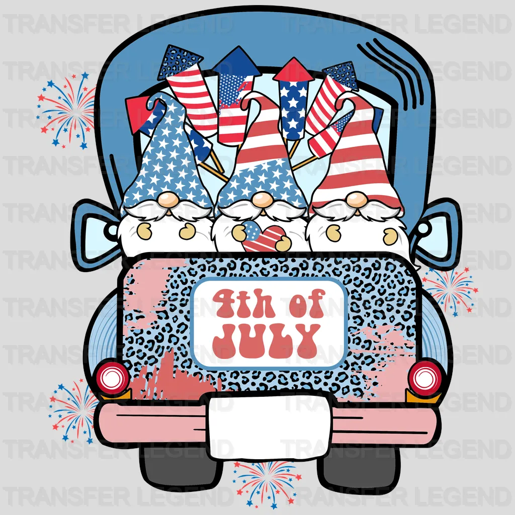 4th of July Truck DTF Transfer - transferlegend