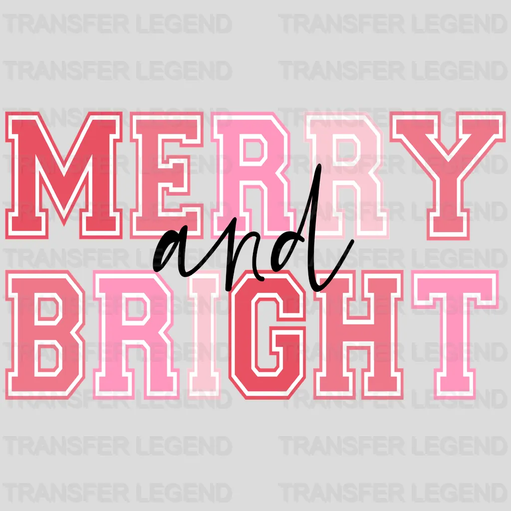 MERRY & BRIGHT Christmas Design - DTF heat transfer - transferlegend