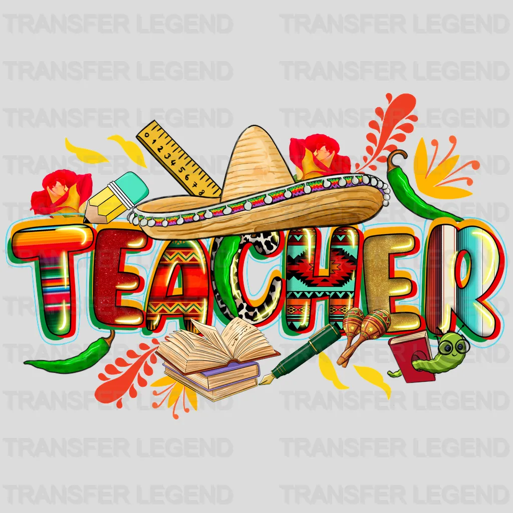 Teacher - Cinco De Mayo DTF heat transfer - transferlegend