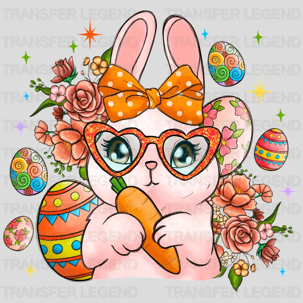 Bunny Holding Carrot Easter Design - DTF heat transfer - transferlegend