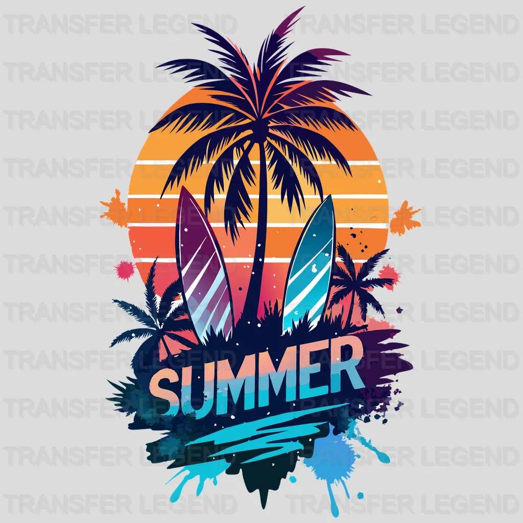 Summer Moments Surfing Design - DTF Heat Transfers - transferlegend