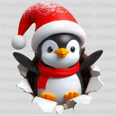 3D CHRISTMAS PENGUIN Christmas Design - DTF heat transfer - transferlegend