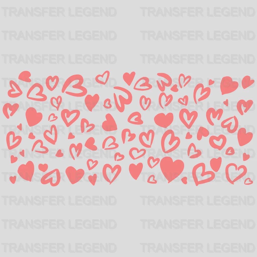 Hearts UV DTF Transfer Cup Wrap UV DTF Sticker - transferlegend