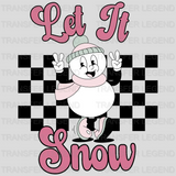 LET IT SNOW B&W Christmas Design, Christmas Design - DTF heat transfer - transferlegend