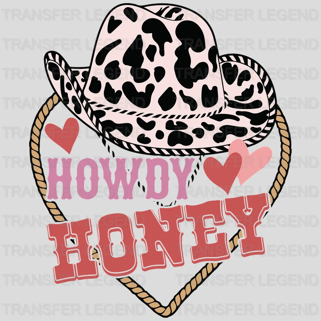 HEART HAT HOWDY HONEY - DTF heat transfer - transferlegend