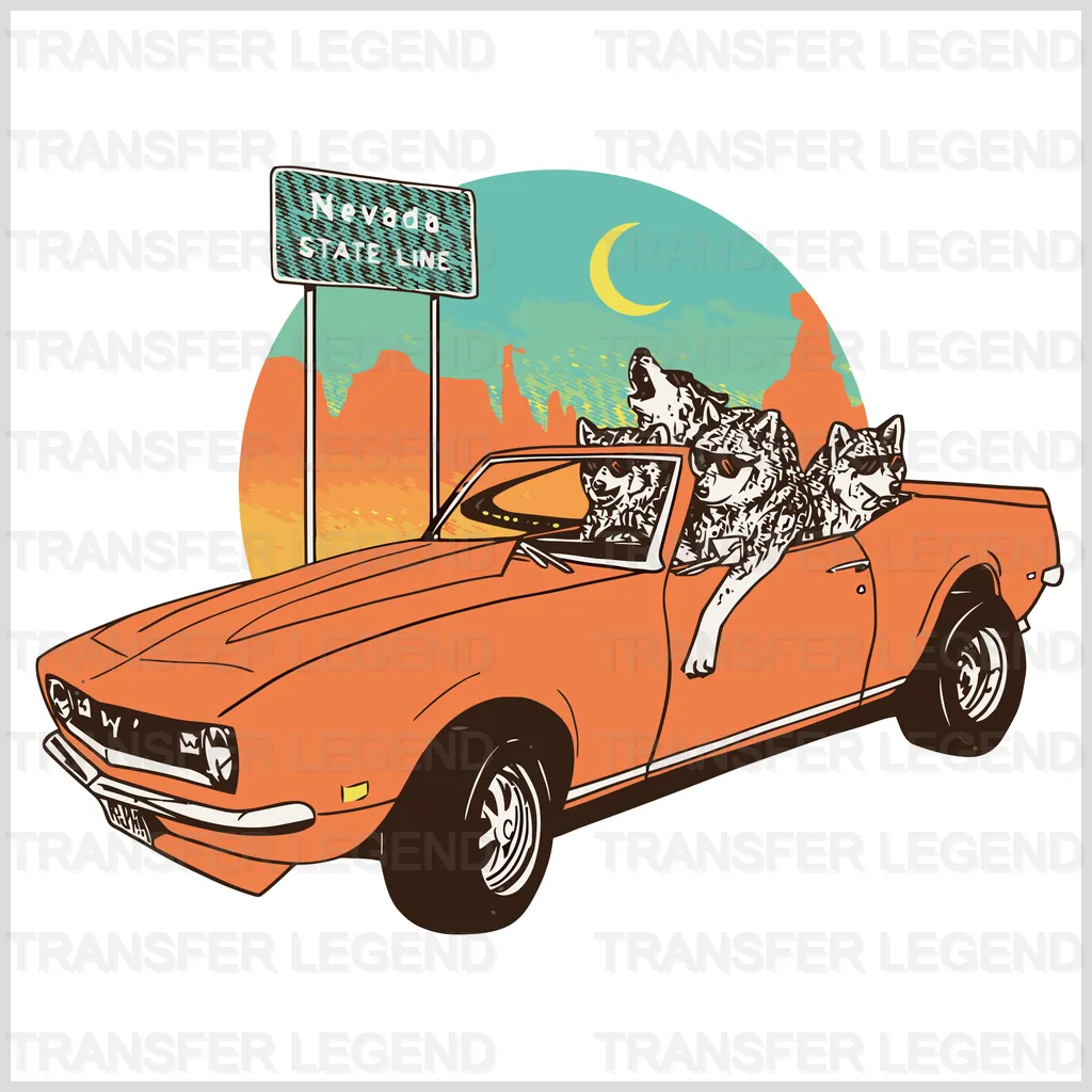 Cars Nevada State Line Clasic Car Designs - DTF Heat Transfer - transferlegend