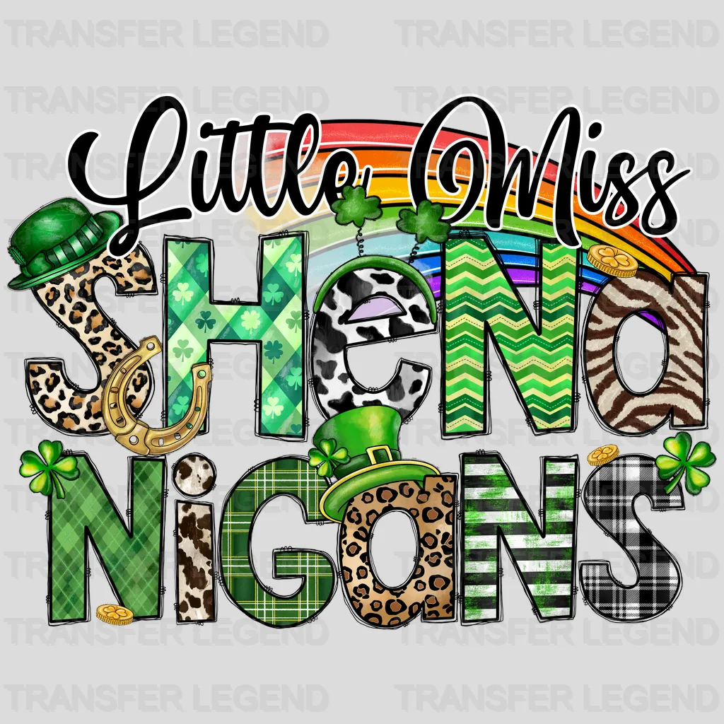 Little Miss Shenanigans St. Patrick's Day Design - DTF heat transfer - transferlegend