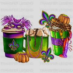 Cups Mardi Gras Design- Mardi Gras DTF heat transfer - transferlegend