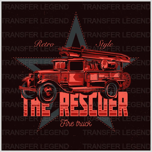 Cars Retro Style Fire Truck Clasic Car Designs - DTF Heat Transfer - transferlegend