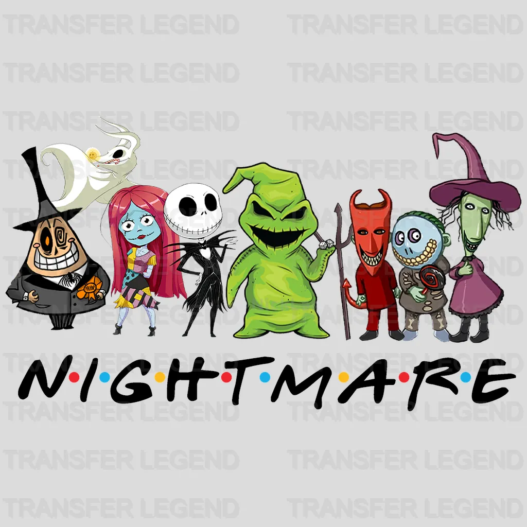 Halloween Nightmare Before Christmas Friends Design - DTF heat transfer - transferlegend