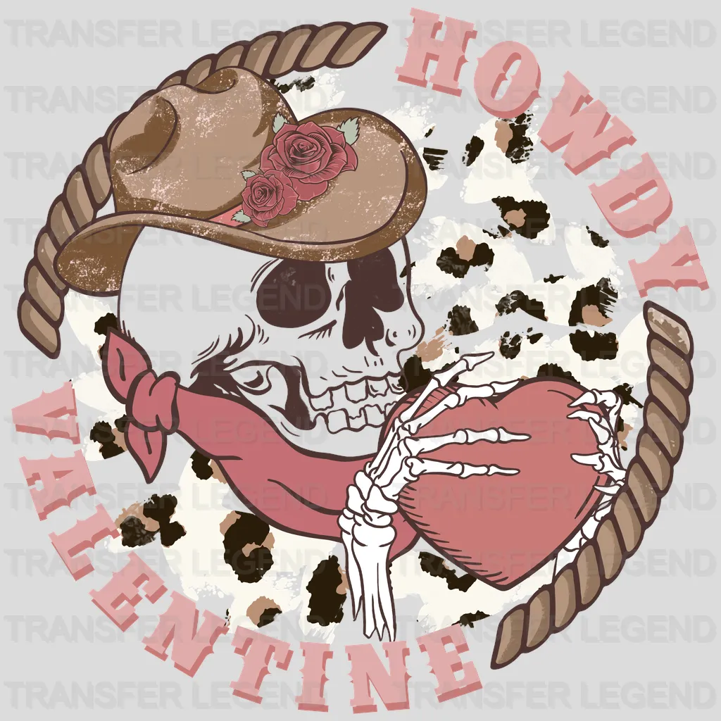 HOWDY VALENTINE SKULL - DTF heat transfer - transferlegend