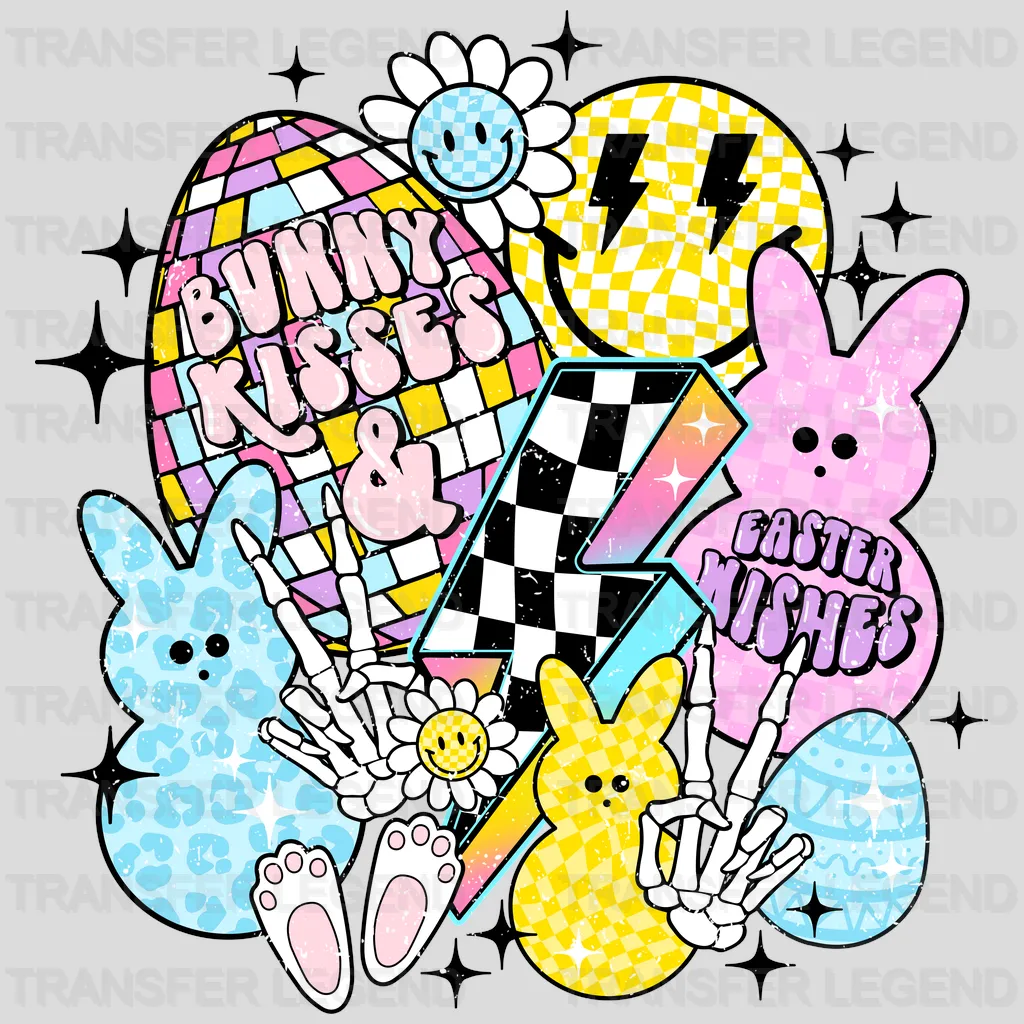 Bunny Kisses And Easter Wishes Easter Design - DTF heat transfer - transferlegend