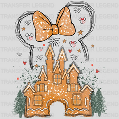 Christmas Disney Castle Mickey And Minnie Design - DTF heat transfer - transferlegend