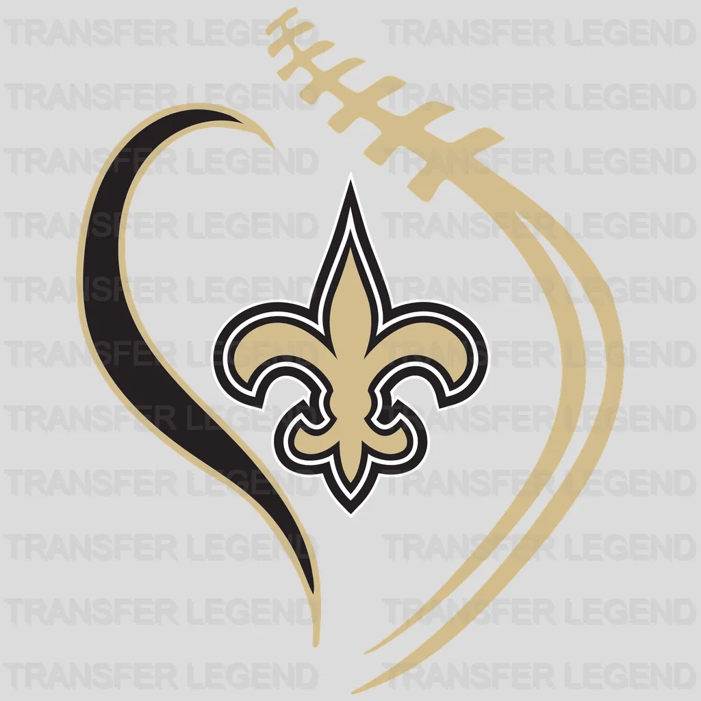 New Orleans Saints circular cog‑style badge with fleur‑de‑lis center, NFL design - DTF Heat Transfer
