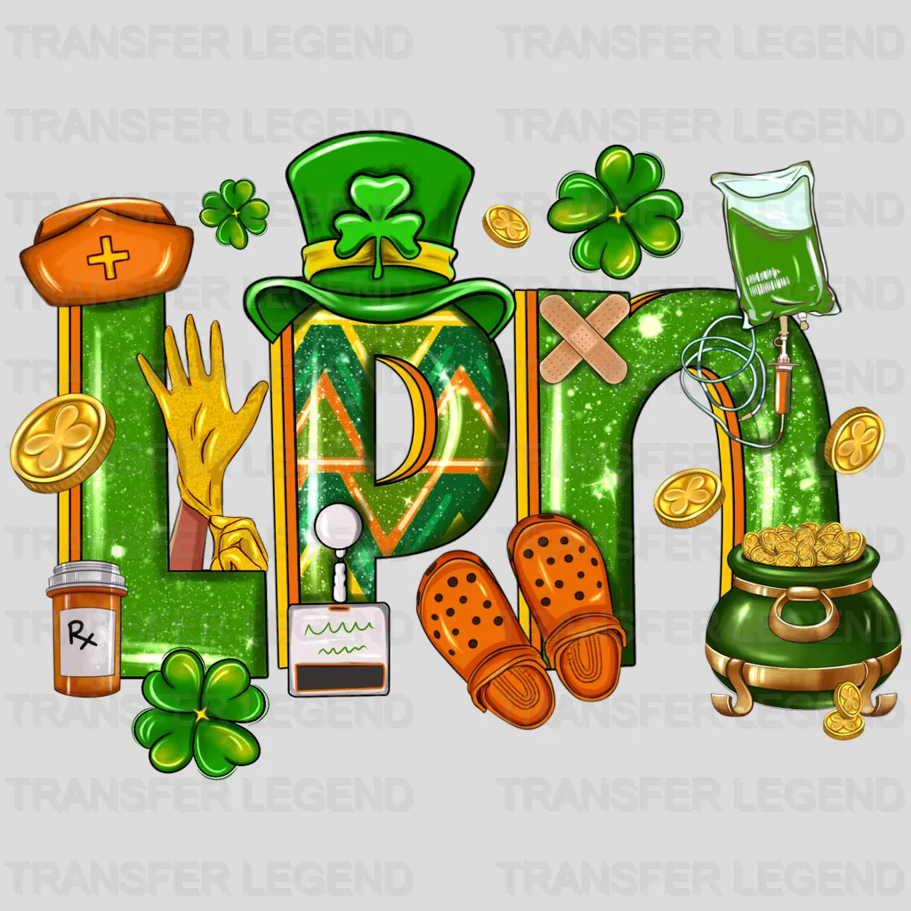 LPN St. Patrick's Day Design - DTF heat transfer - transferlegend