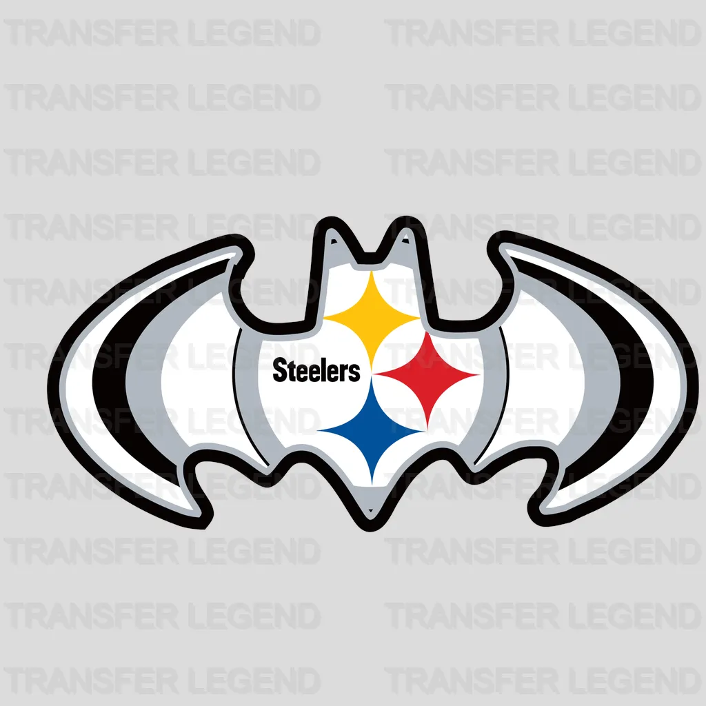 Pittsburgh Steelers sugar skull adorned with star motifs, NFL design - DTF Heat Transfer