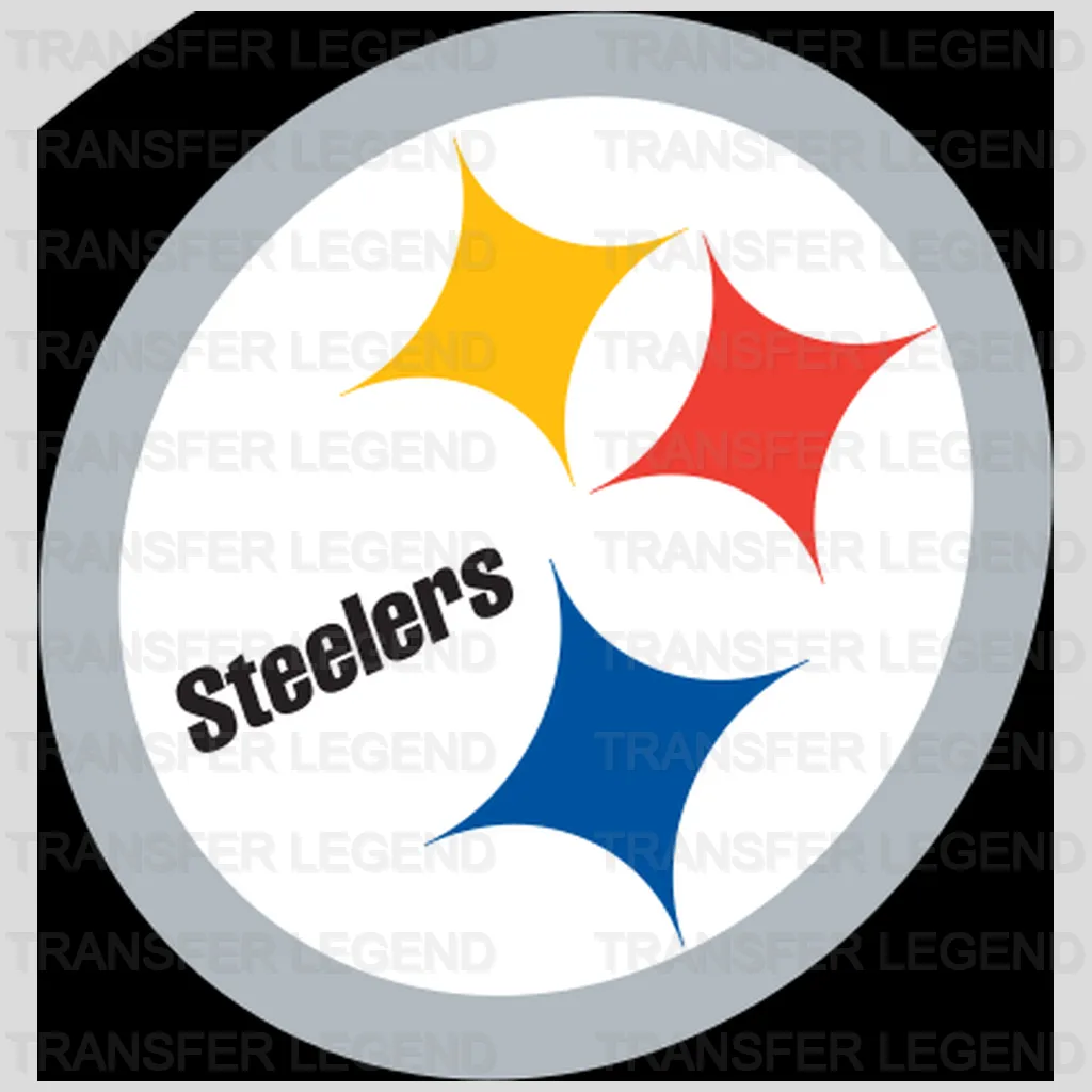 Pittsburgh Steelers circular ring badge with star and text, NFL design - DTF Heat Transfer