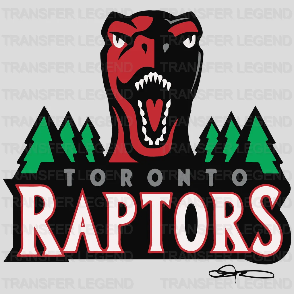 Toronto Raptors Raptor Head with Pines Crest NBA Design - DTF Heat Tra