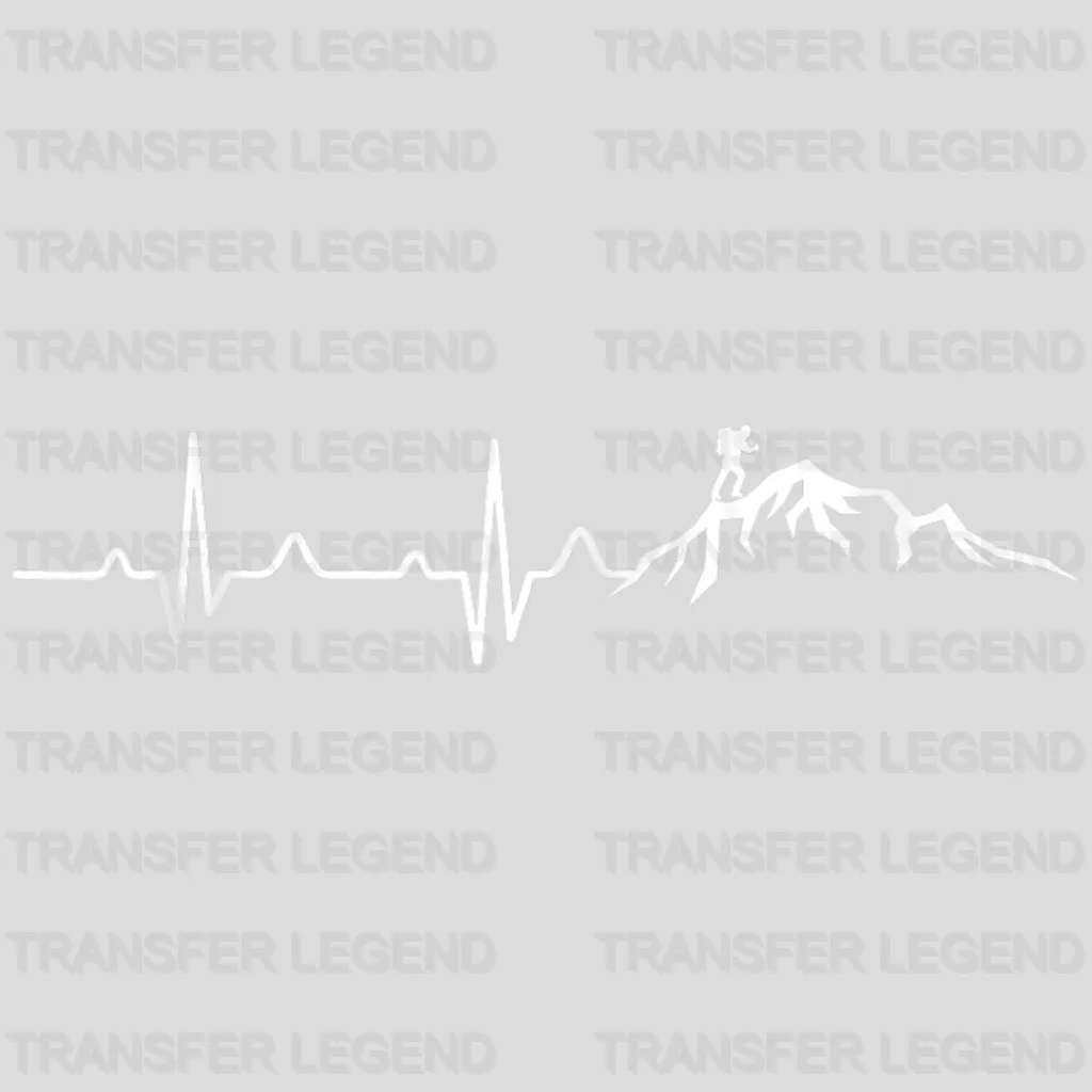 Hiking In The Mountains Heartbeat Design - DTF heat transfer - transferlegend