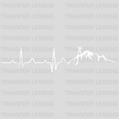 Hiking In The Mountains Heartbeat Design - DTF heat transfer - transferlegend