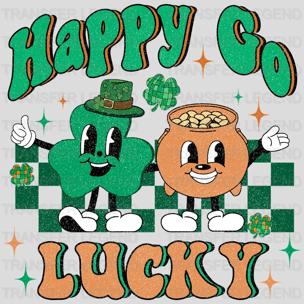 Happy Go Lucky St. Patrick's Day Design - DTF heat transfer - transferlegend