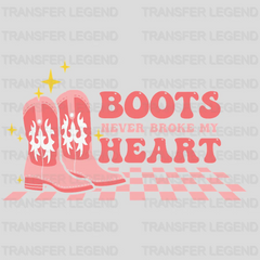 BOOTS NEVER BROKE MY HEART - DTF heat transfer - transferlegend